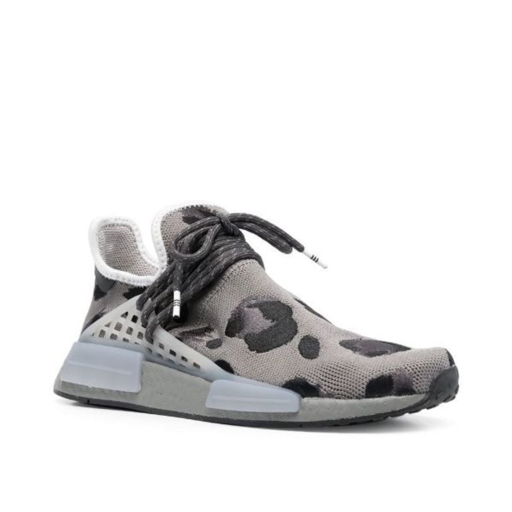 Adidas NMD HU Pharrell Animal Print Ash Grey Men's Size 9.5